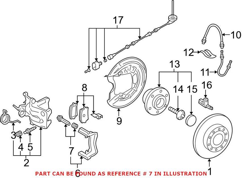 VW Disc Brake Caliper Pin Boot 1K0698470